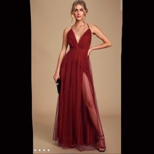 Burgundy Prom Dress (Brand New - Never Worn)